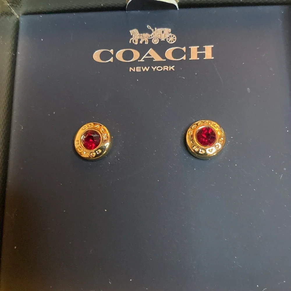 COACH Horse and Carriage and Circle Earrings - NWT - Picture 4 of 6